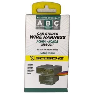 Scosche HA028-WM1SD Universal Car Stereo Wire Harness for 1986-2011 Honda/Acura